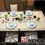 Marble mosaic tables,stone dinner furniture-TB-001