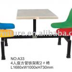 dinner table A33/ 4 seaters canteen dining table-A33