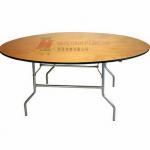 6 ft. Round Wood Folding Banquet Table