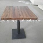 TA-024 square carbonized wood restaurant table with metal base-TA-024