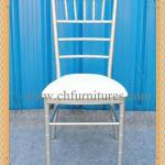 Silver Stackable Wedding Tiffany Chair with White leather YC-A18-03-YC-A18-03