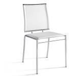 Hot Sale White Leather Chromed Legs Restaurant Chair-ALC-1866