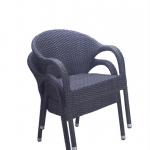 Aluminium Commercial for Restaurant PE Rattan or round wicker Chair MB2973 stackable