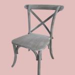 French Style Stacking Cross Back Oak Wood Dining Restaurant Chair