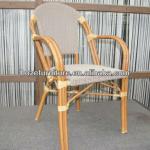 Double aluminum tube stacking dining armchair for sale
