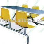 Stainless steel table six chairs