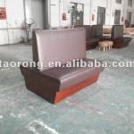 Restaurant double side booth sofa,wood base restaurant booth SO-210