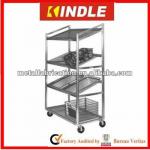 stainless rotary bakery rack mobile restaurant trolley