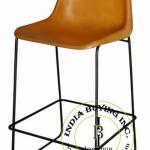 Leather seat bar chair