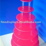 7 tier Pink Acrylic Round Shape Cake Stands (CS-A-0006)-CS-A-0006