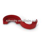 shining red fabric s shape booth sofa-RBA-1461