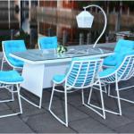 Perth new gardening french louis style furniture dining rectangle table 6 chairs-DR003T1,DR003CW