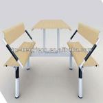 new design metal frame 4 seat canteen cafeteria restaurant set