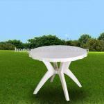 HNT327 White Plastic Outdoor Table and Chair with umbrella hole