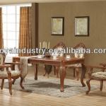 European style Solid wood carved Antique dining table and chair EA010