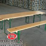 Wood Folding Table and Folding Bencher