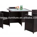 2014 PE Rattan 4 seater Restaurant deep seating table and chairs dining Furniture-110187