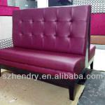 double side red leather restaurant booth-RBA-1018
