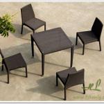 Stackable rattan furniture rattan restaurant dining table and chairs
