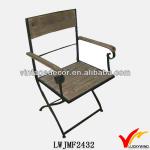 Vintage French Industrial Metal Chair-LWJMF2432