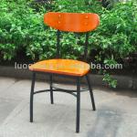 Modern wooden seat with metal frame Industrial Chairs-D156