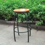 Modern wooden seat with metal frame Industrial Stools-D157