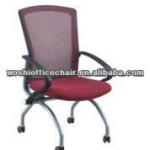 Metal legs mesh office chair with fabric seat-Woshi staff chair