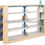 Portable school library double faced steel library racks/magazine display rack