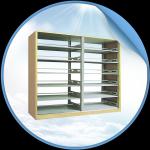 Double face wooden steel bookshelf/Wooden side Metal bookshelf-BS-04