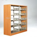 New style steel and wood library furniture,modern public office bookshelf,bookcase,book rack-SB-5