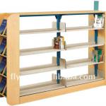 wooden library book rack/beautiful library bookshelf/high quality school furniture