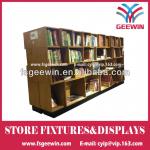 MDF library shelf wood laminated book shelf