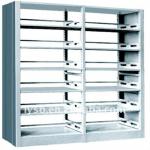 modern double-column double-side metal bookshelf