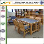 wooden modern desk shelf | College library reading desk and chairs