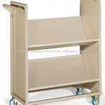 Hot sale School library furniture,Movable V-style book cart-L-5