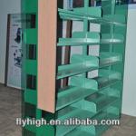 Metal bookshelf with melamine board-