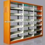 Powerful Library furniture steel/metal tiers wood board bookshelves,display racks,bookcase-XT-SR010
