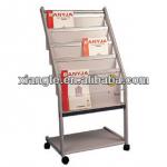 Standing metal newspaper rack,school library furniture book stand