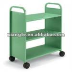Modern library steel book cart for bookshelves,3layer,for libiray furniture-BC08-XT