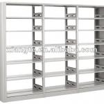 modern design 6 layers double sided metal book shelf/bookcase school library furniture whole steel bookshelf-BF010-XT