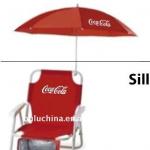 printed beach chair folding chair with umbrella and coolbag
