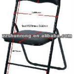 black vinyl upholstered metal folding chairs-SRA6118