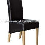 2014 UK hot sale black PU leather oak legs wooden frame spring and webbing dining chair