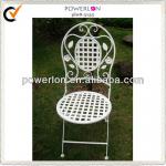 vintage white metal folding chair