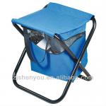 Cooler chair with cooler bag and shoulder belt