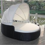 Hot Sale Outdoor Furniture Garden Furniture Combined Rattan Lounge Bed With Canopy