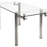 Modern fashion design extendable tempered glass dining table KTZ-189