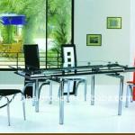 2013 modern design clear glass dining table with metal legs MDT-285-MDT-285