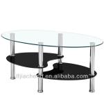 Economical tempered glass coffee table with stainless steel leg