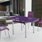 2013 hot sell tempered glass and chrome leg dining table
